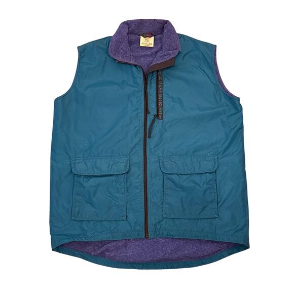 Vtg REI Teen XL 16-18 fleece lined vest retro teal purple 22x29 Aztec preppy - Picture 1 of 6